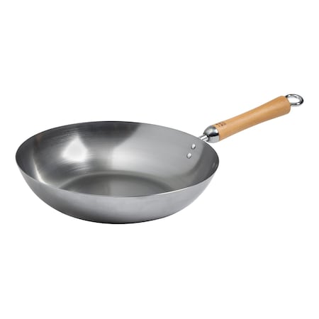 Classic Series Carbon Steel Stir Fry Pan With Birch Handle, 12-In.